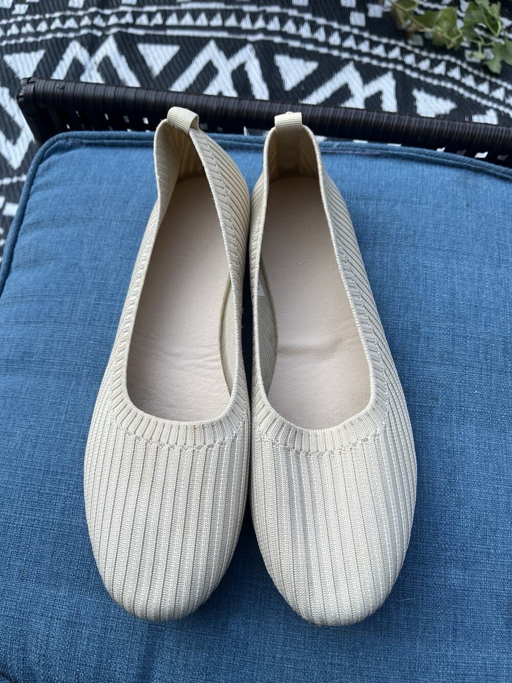 Danskin Shoes Womens 10 Hope Ballet Flats Slip On Beige Vegan Upper Cushioned